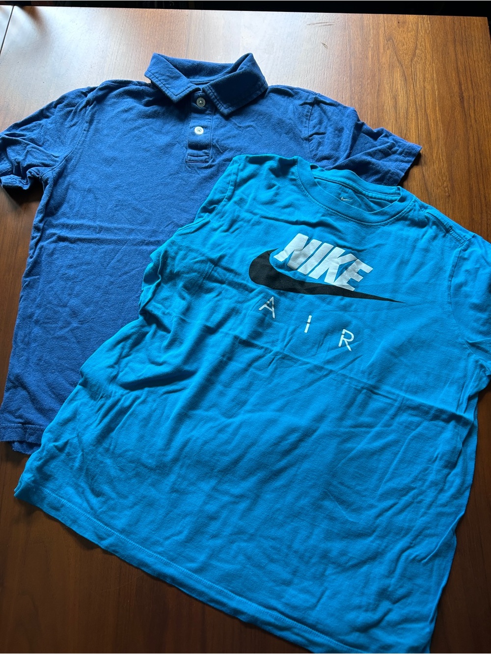Nike Air Blue Graphic Tee + Blue Polo (Two-Pack) Boys L
